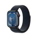 Apple Watch Series 9 (GPS) - 41 mm - midnight aluminum - smartwatch con sport loop - nylon morbido a doppio strato - midnight - 64 GB - Wi-Fi, UWB, Bluetooth - 31.9 g